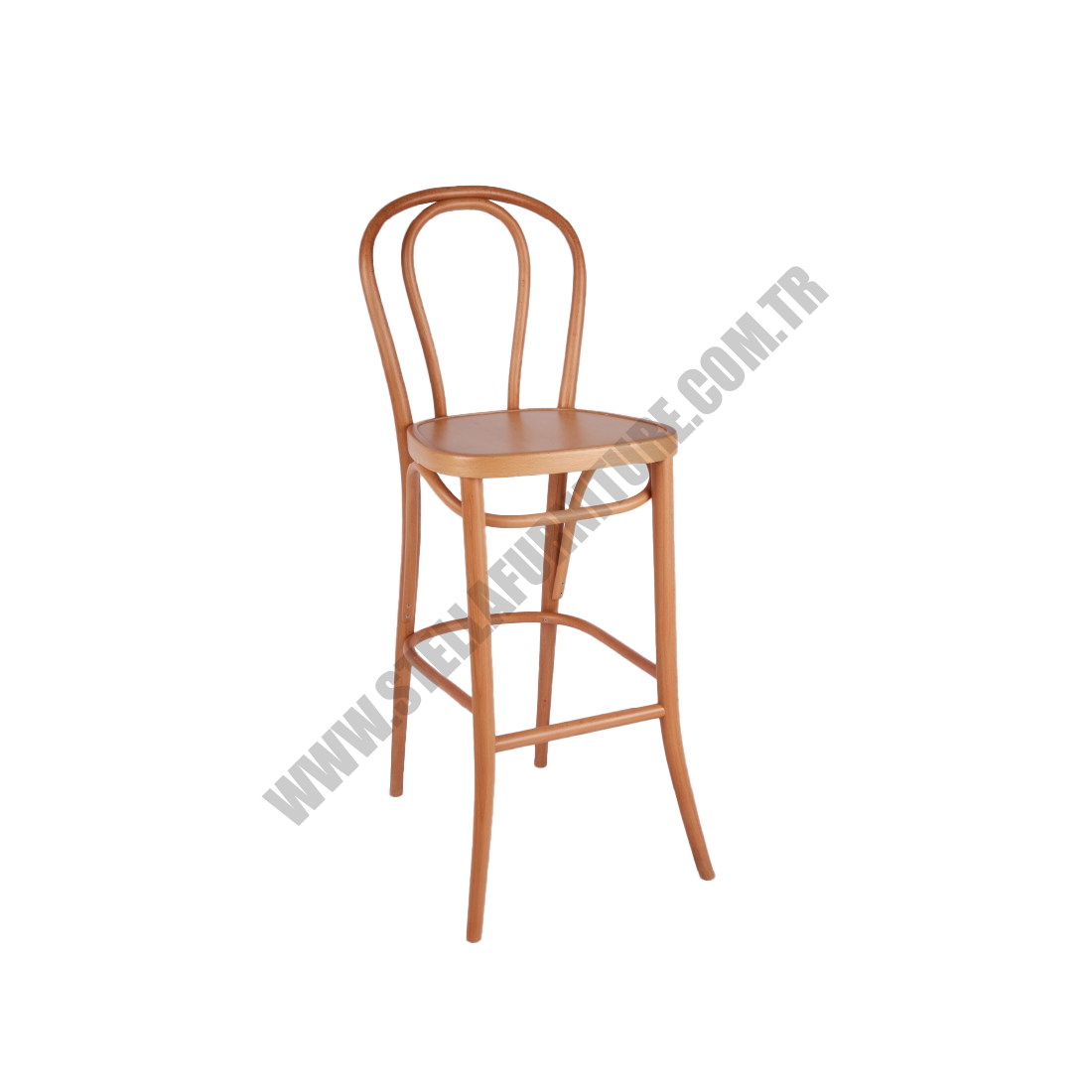 Ahşap Thonet Bar Sandalyesi - Meşe