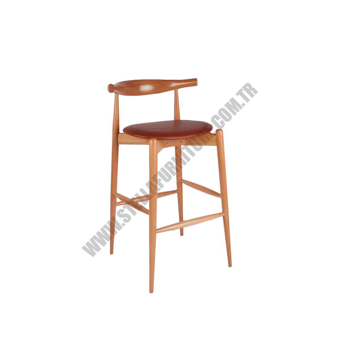 Elbow Ahşap Bar Sandalyesi