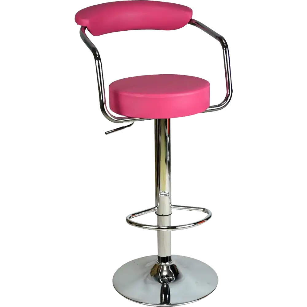 MONİCA BAR SANDALYESİ PEMBE DERİ