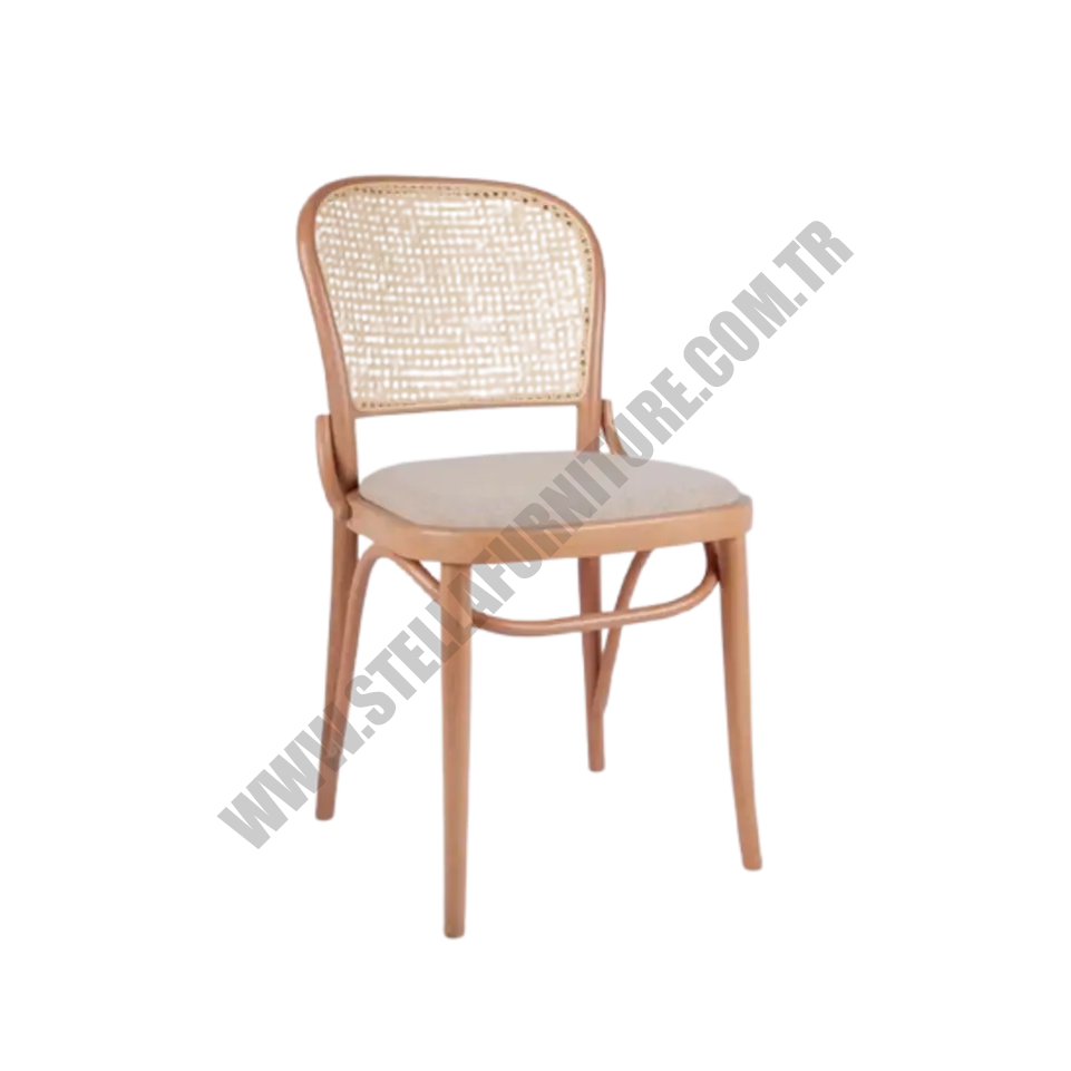 Ahşap Hazeran Sırtlı Thonet Sandalye Oturum Minderli