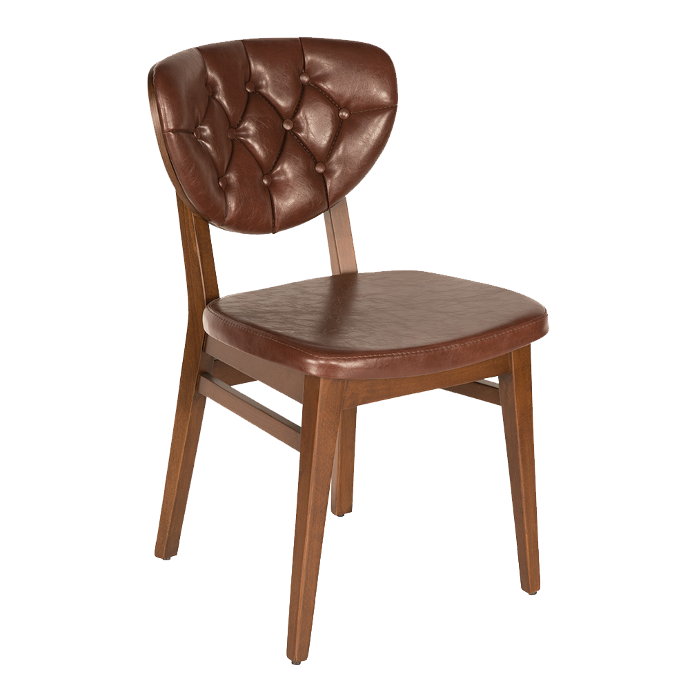 LİON DİKİŞLİ CAPITONE 06 AHŞAP CAFE SANDALYE