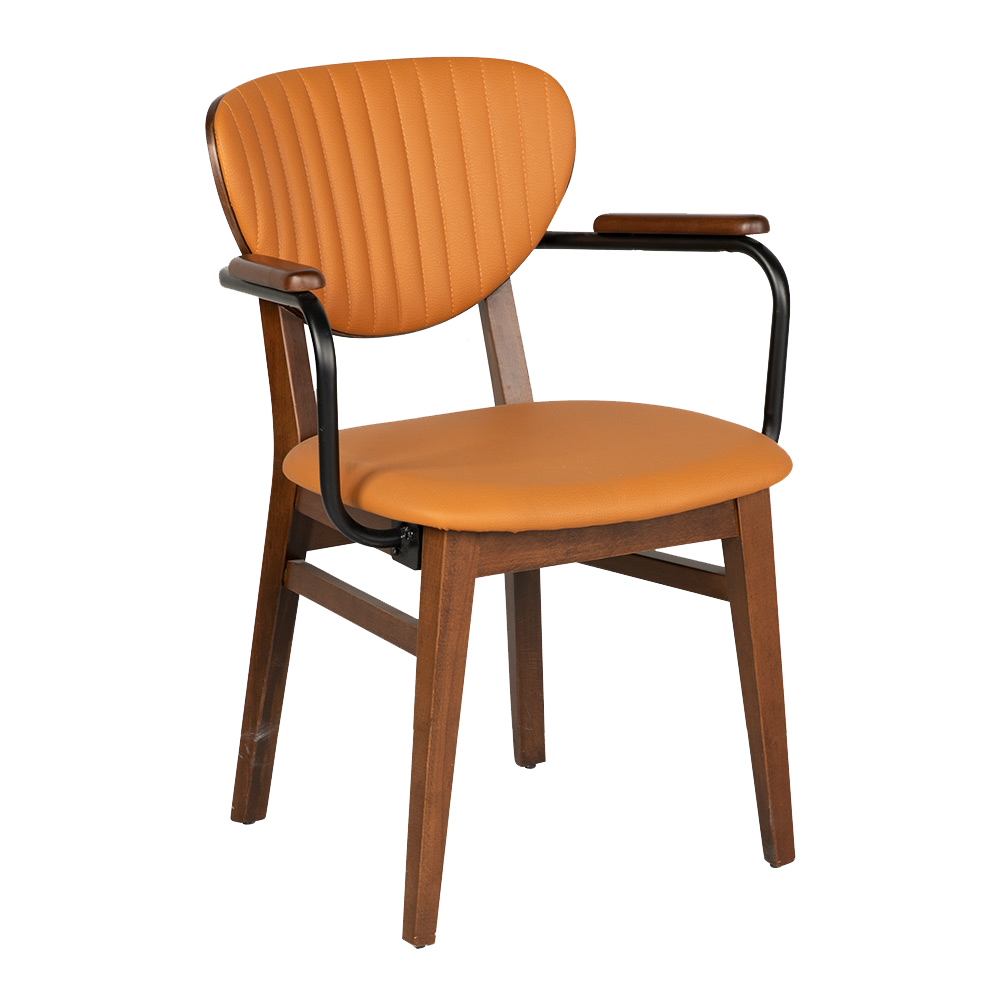 LİON KOLLU DİK DİKİŞLİ 02 AHŞAP CAFE SANDALYE
