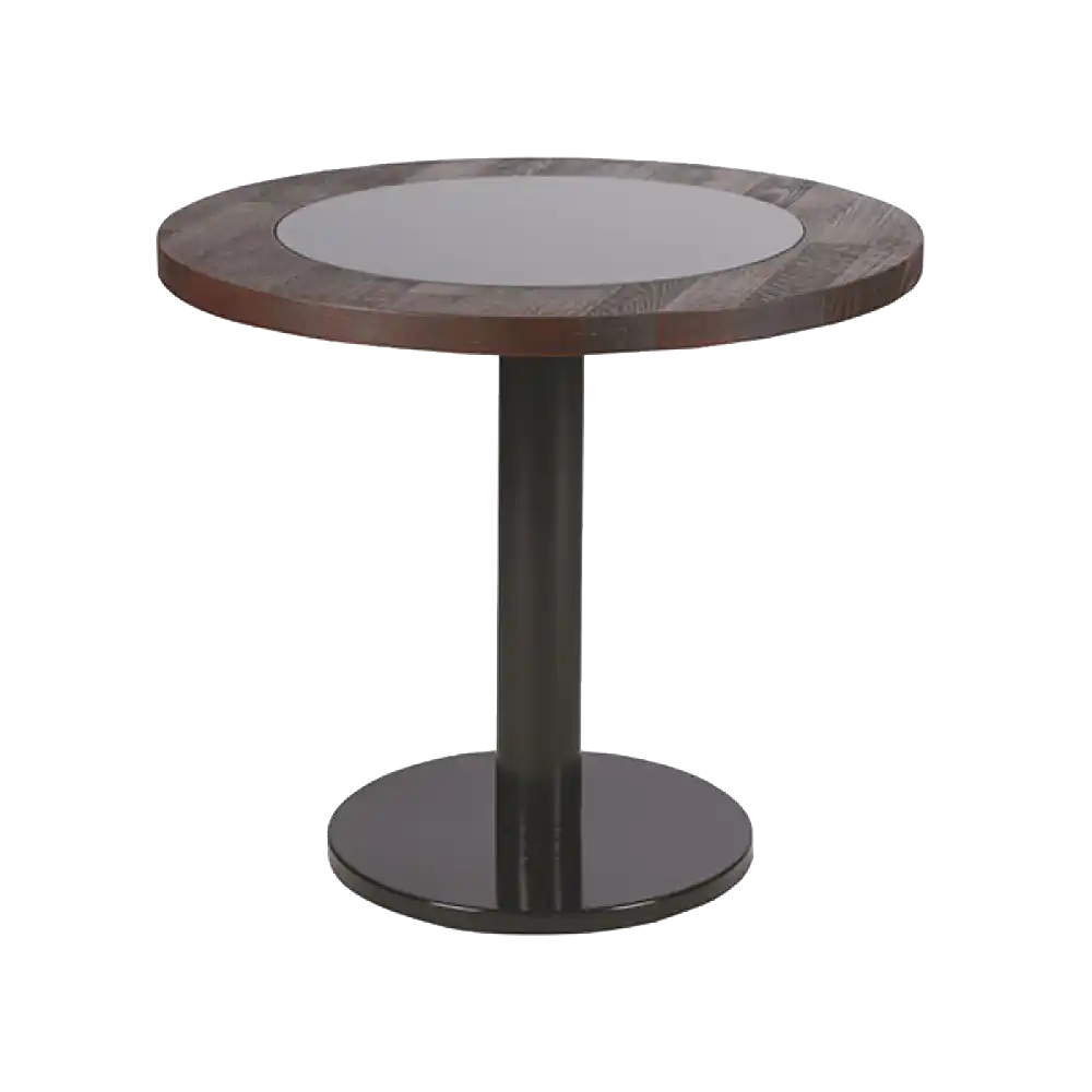ARİA YUVARLAK SİYAH METAL AYAKLI RESTORAN MASASI