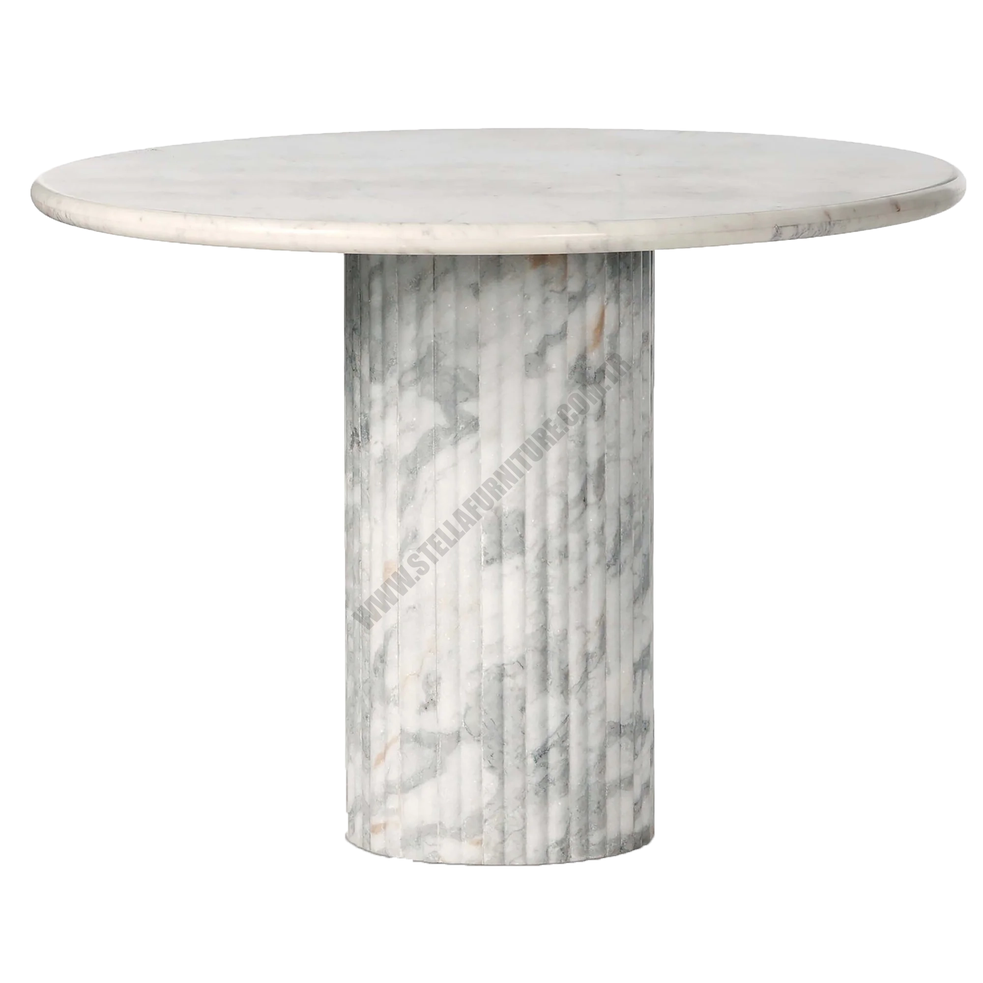 ORANDA 42 ROUND DİNİNG TABLE, POLİSHED WHİTE MARBLE
