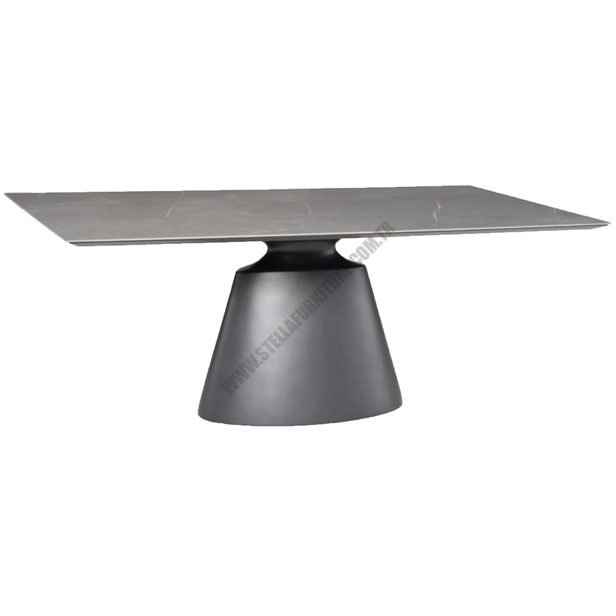 TAJİ RECTANGULAR DİNİNG TABLE, GREY CERAMİCTİTANİUM BASE